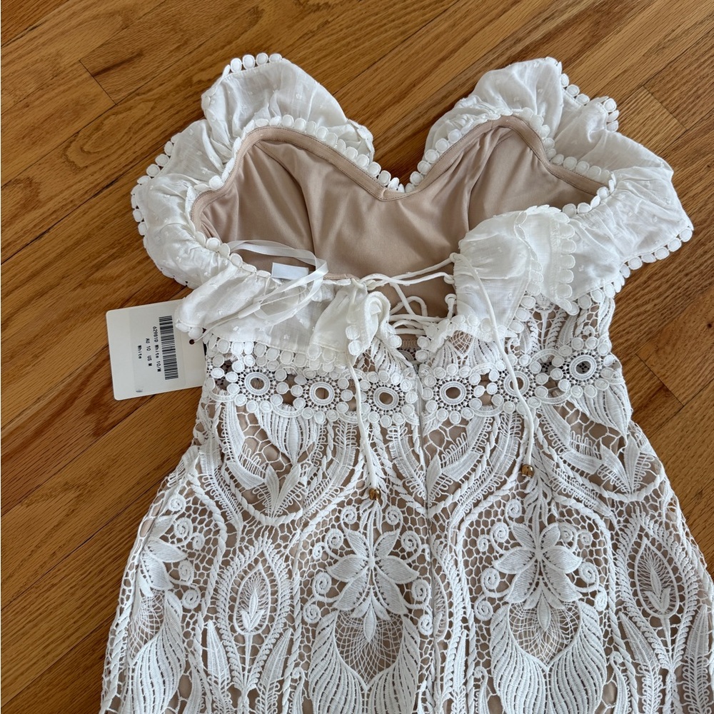 Selfie Leslie white lace dress strapless - Picture 4 of 4